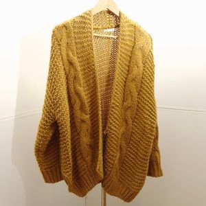 Yellow sweater shrug